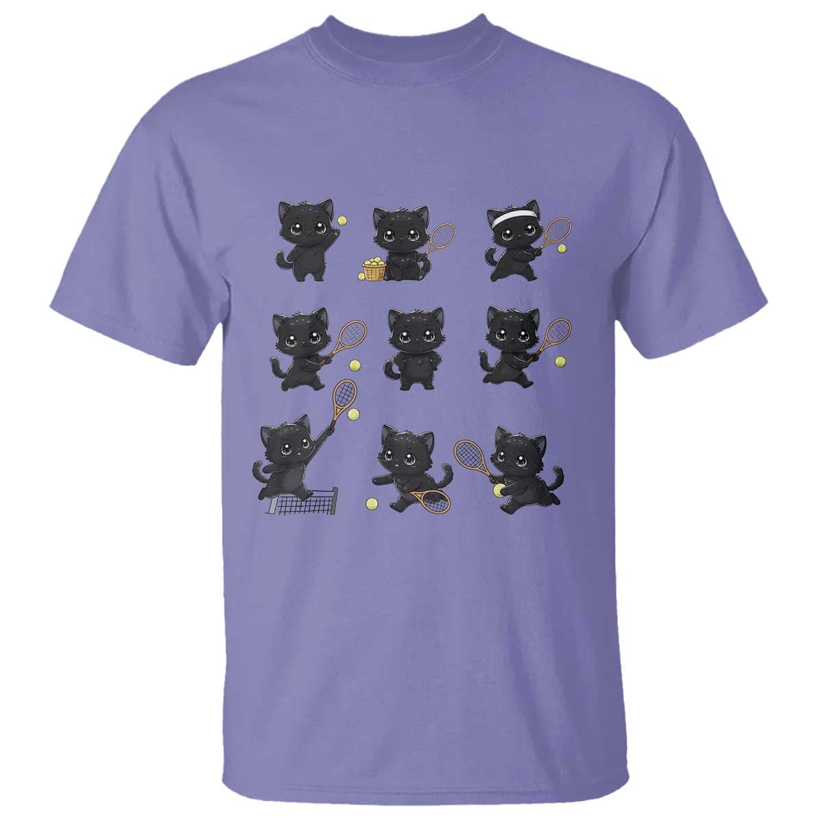 Funny Tennis Game Day Cat T Shirt Tennis Player Gift TS12 Violet Print Your Wear