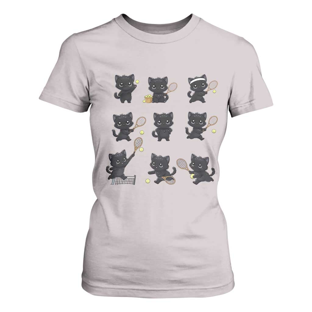Funny Tennis Game Day Cat T Shirt For Women Tennis Player Gift TS12 Ice Gray Print Your Wear