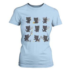 Funny Tennis Game Day Cat T Shirt For Women Tennis Player Gift TS12 Light Blue Print Your Wear