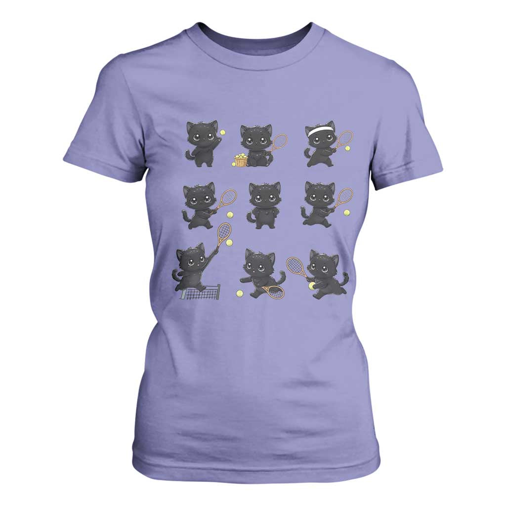 Funny Tennis Game Day Cat T Shirt For Women Tennis Player Gift TS12 Violet Print Your Wear