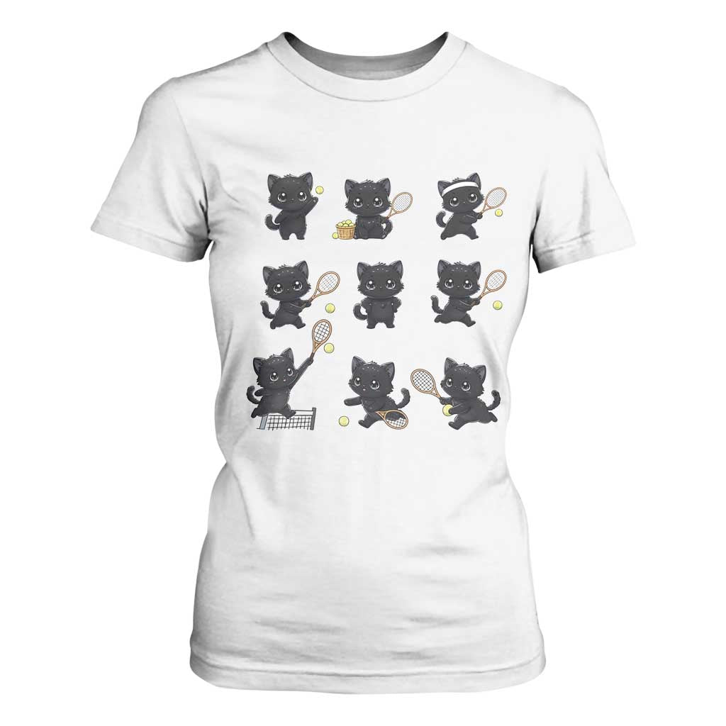 Funny Tennis Game Day Cat T Shirt For Women Tennis Player Gift TS12 White Print Your Wear