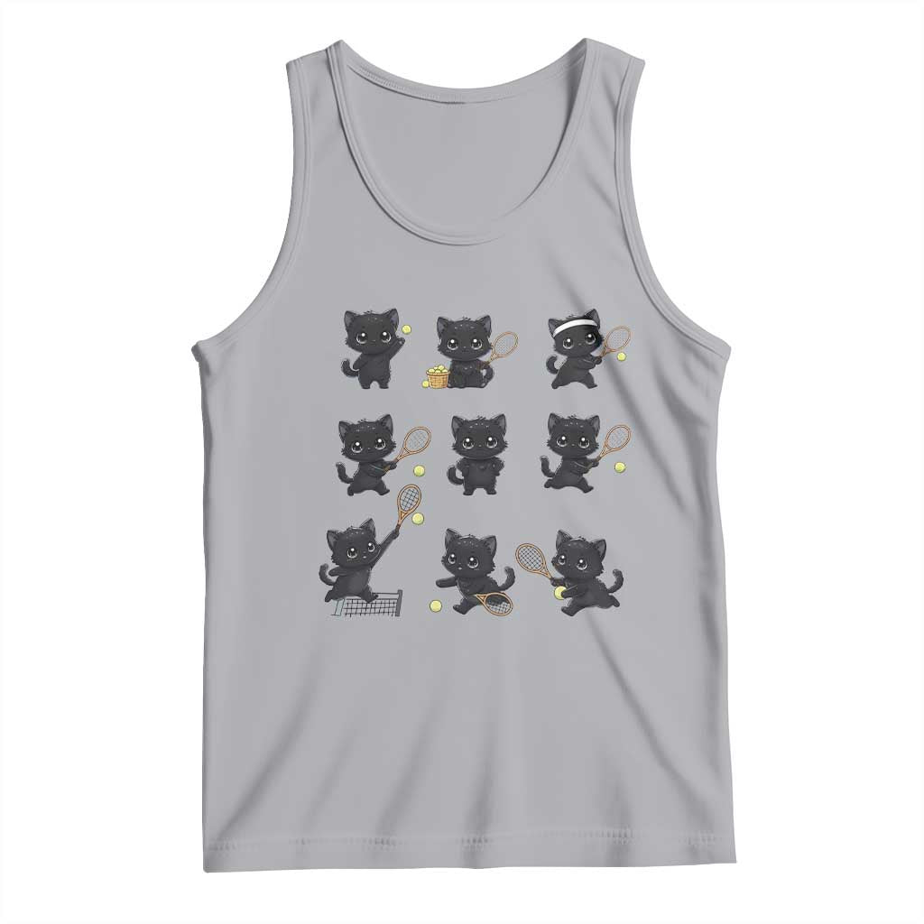 Funny Tennis Game Day Cat Tank Top Tennis Player Gift TS12 Athletic Heather Print Your Wear