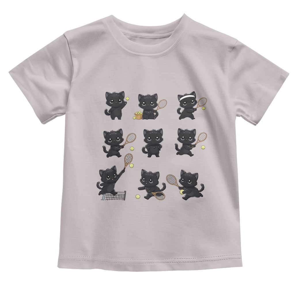 Funny Tennis Game Day Cat Toddler T Shirt Tennis Player Gift TS12 Ice Gray Print Your Wear