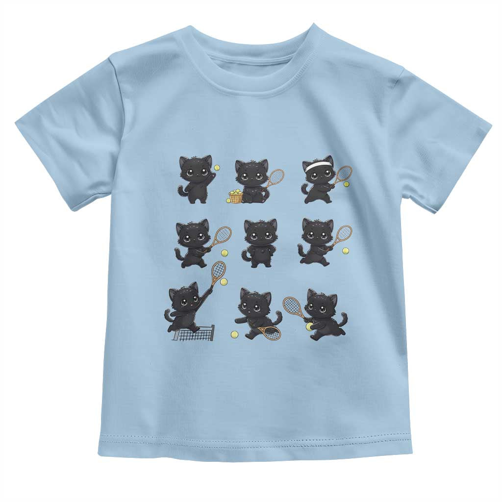 Funny Tennis Game Day Cat Toddler T Shirt Tennis Player Gift TS12 Light Blue Print Your Wear