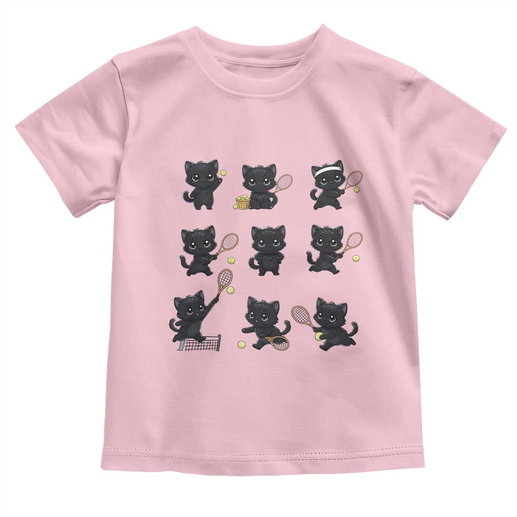 Funny Tennis Game Day Cat Toddler T Shirt Tennis Player Gift TS12 Light Pink Print Your Wear
