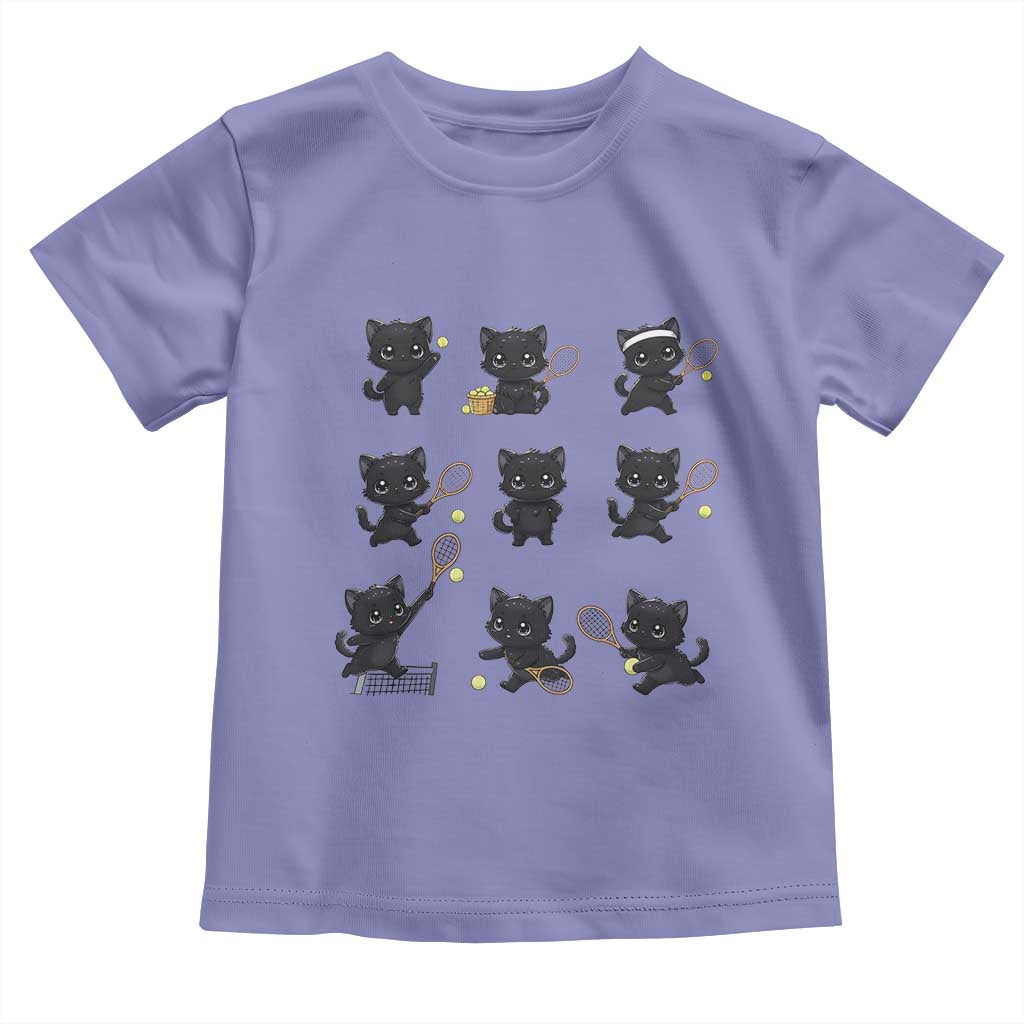 Funny Tennis Game Day Cat Toddler T Shirt Tennis Player Gift TS12 Violet Print Your Wear