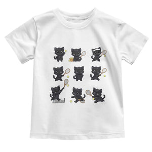 Funny Tennis Game Day Cat Toddler T Shirt Tennis Player Gift TS12 White Print Your Wear