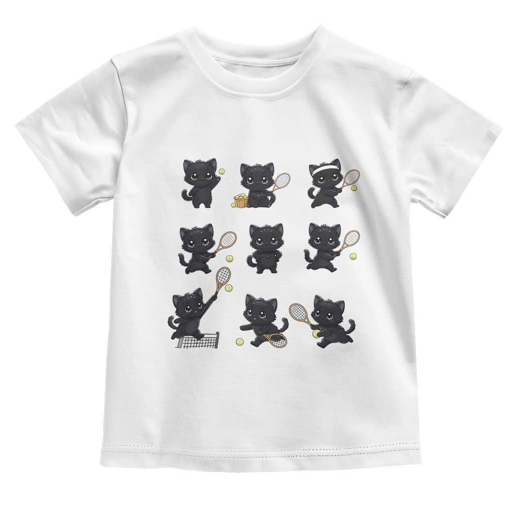 Funny Tennis Game Day Cat Toddler T Shirt Tennis Player Gift TS12 White Print Your Wear