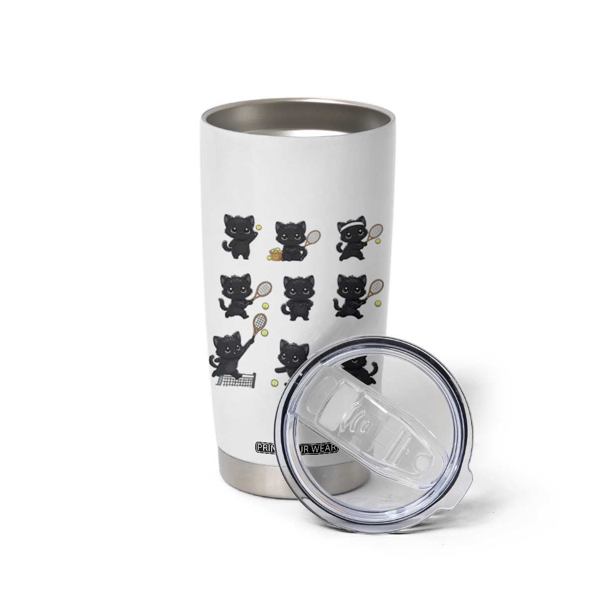 Funny Tennis Game Day Cat Tumbler Cup Tennis Player Gift TS12 Print Your Wear