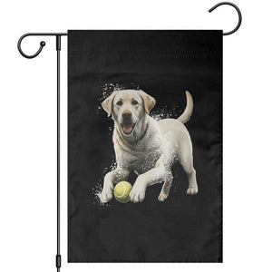 Cute Yellow Labrador Retriever With Tennis Ball Garden Flag TS12 Black Print Your Wear