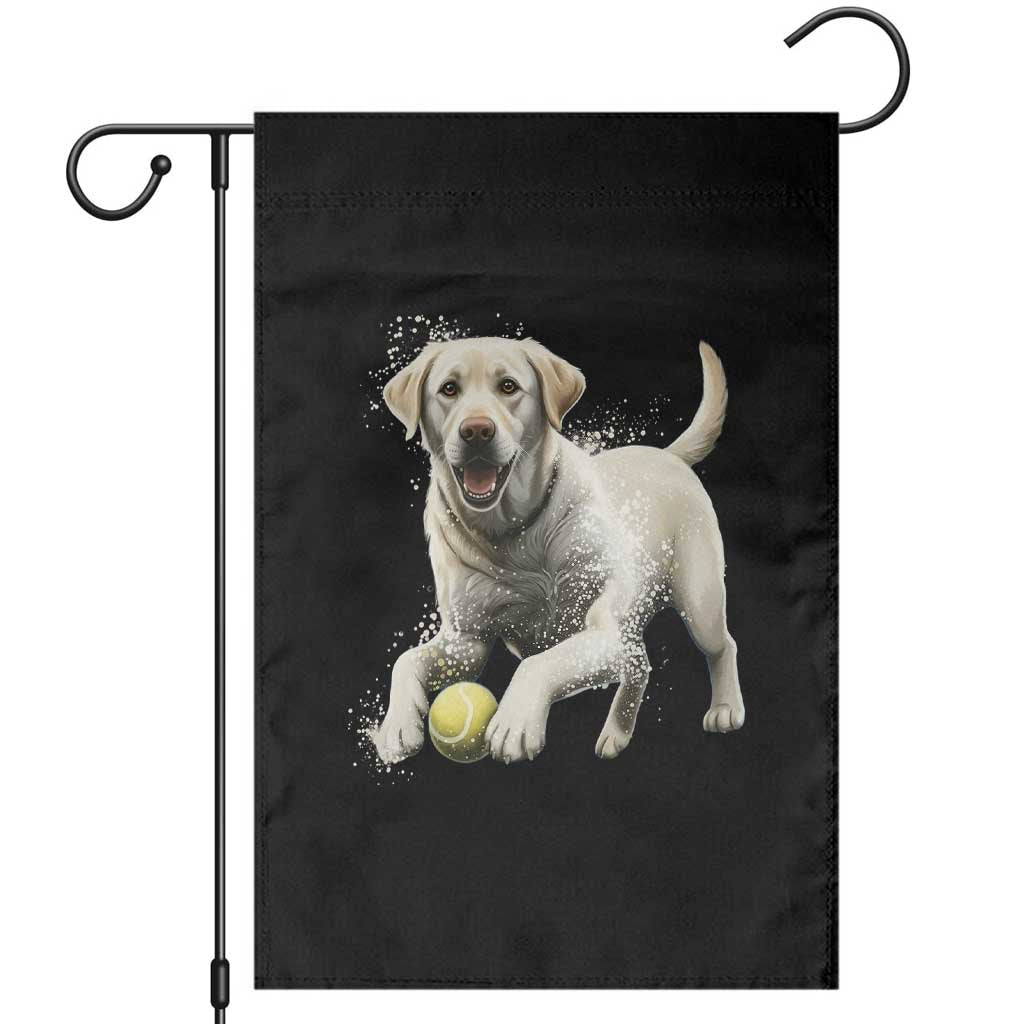 Cute Yellow Labrador Retriever With Tennis Ball Garden Flag TS12 Black Print Your Wear