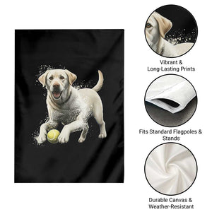 Cute Yellow Labrador Retriever With Tennis Ball Garden Flag TS12 Print Your Wear