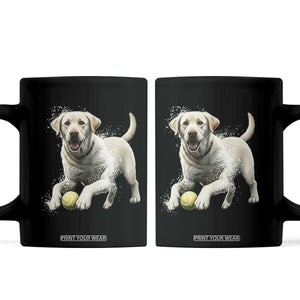 Cute Yellow Labrador Retriever With Tennis Ball Coffee Mug TS12 Black Print Your Wear