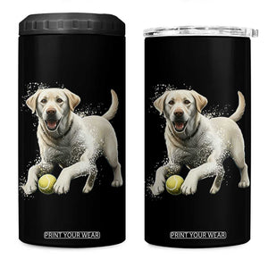 Cute Yellow Labrador Retriever With Tennis Ball 4 in 1 Can Cooler Tumbler TS12 One Size: 16 oz Black Print Your Wear