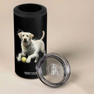 Cute Yellow Labrador Retriever With Tennis Ball 4 in 1 Can Cooler Tumbler TS12 Print Your Wear