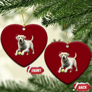 Cute Yellow Labrador Retriever With Tennis Ball Ceramic Ornament TS12 Print Your Wear