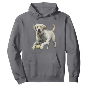 Cute Yellow Labrador Retriever With Tennis Ball Hoodie TS12 Charcoal Print Your Wear