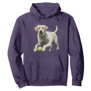 Cute Yellow Labrador Retriever With Tennis Ball Hoodie TS12 Purple Print Your Wear
