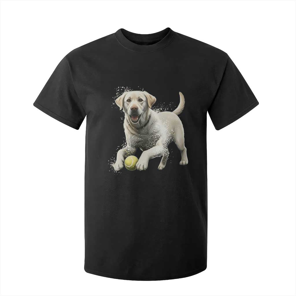 Cute Yellow Labrador Retriever With Tennis Ball T Shirt For Kid TS12 Black Print Your Wear
