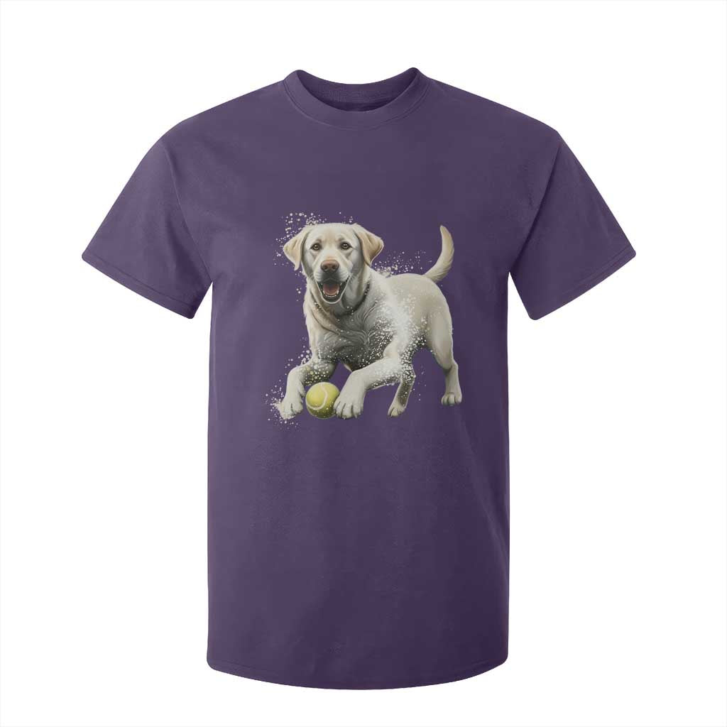 Cute Yellow Labrador Retriever With Tennis Ball T Shirt For Kid TS12 Purple Print Your Wear