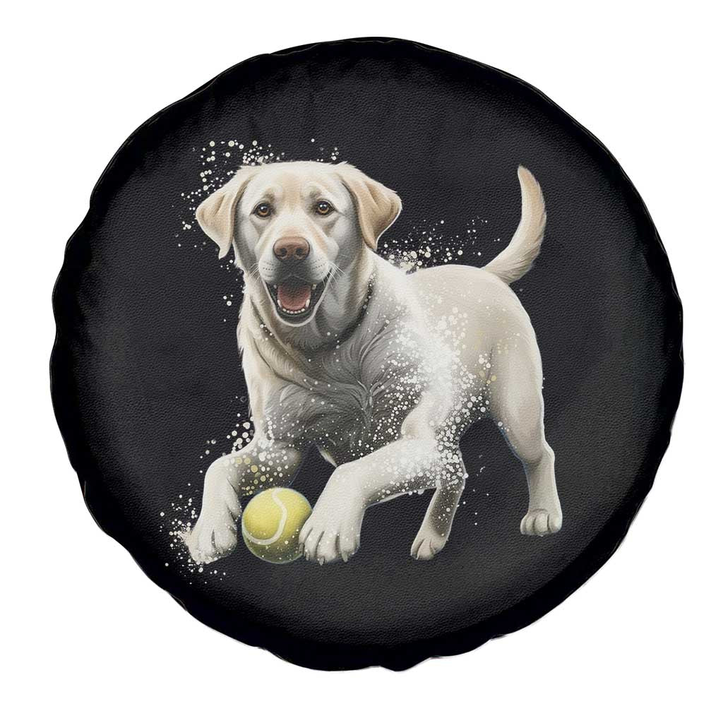 Cute Yellow Labrador Retriever With Tennis Ball Spare Tire Cover TS12 Print Your Wear