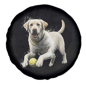 Cute Yellow Labrador Retriever With Tennis Ball Spare Tire Cover TS12 Print Your Wear