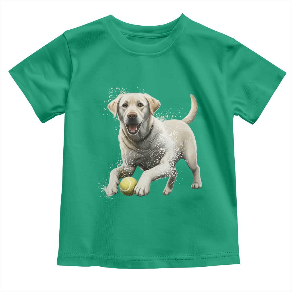 Cute Yellow Labrador Retriever With Tennis Ball Toddler T Shirt TS12 Irish Green Print Your Wear