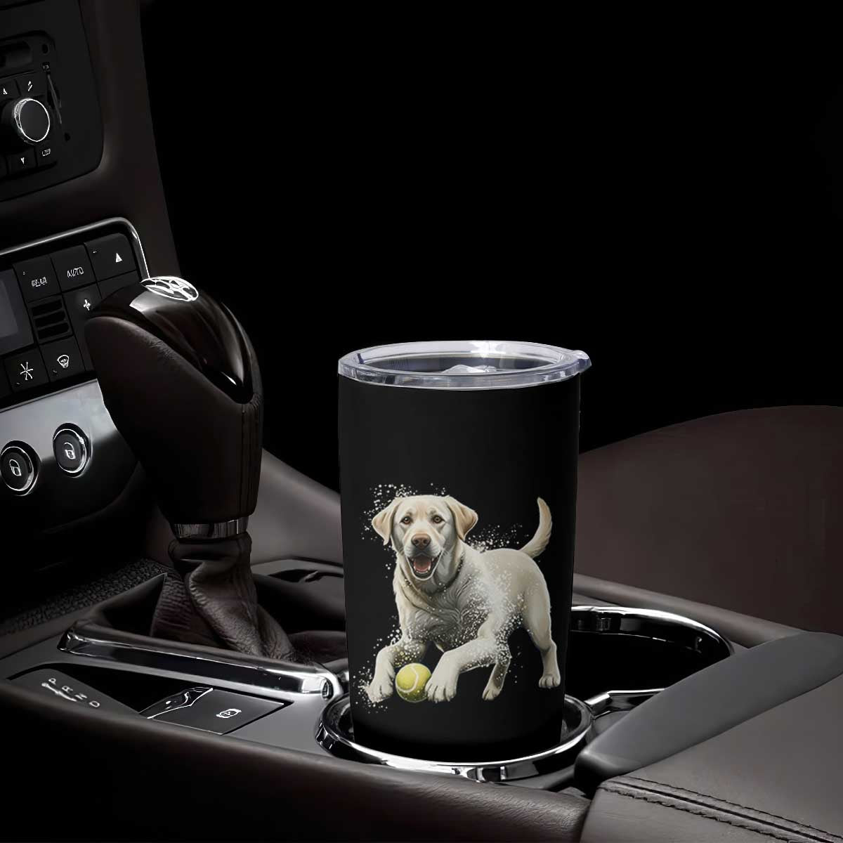 Cute Yellow Labrador Retriever With Tennis Ball Tumbler Cup TS12 Print Your Wear
