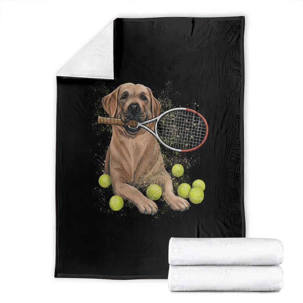 Funny Labrador Dog Playing Tennis Ball Throw Blanket Pet Lover Gift TS12 Black Print Your Wear