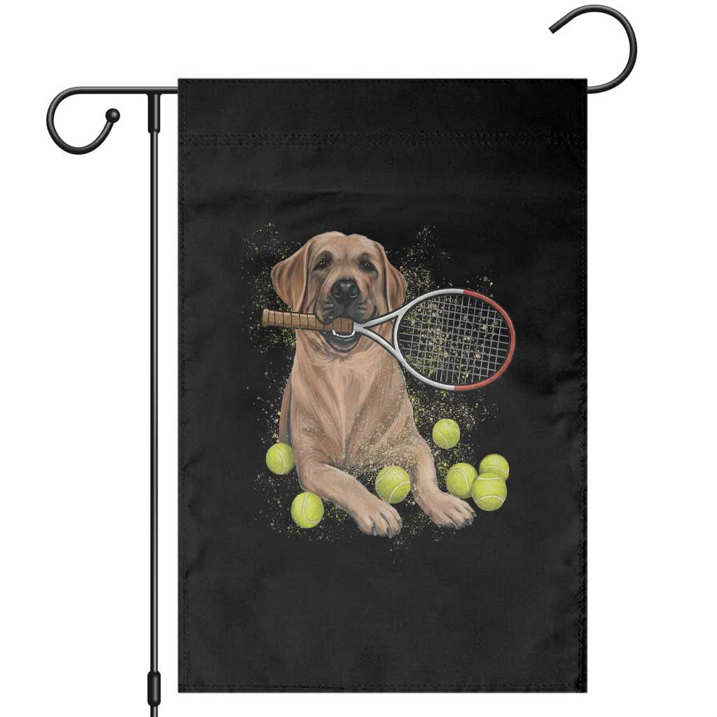 Funny Labrador Dog Playing Tennis Ball Garden Flag Pet Lover Gift TS12 Black Print Your Wear