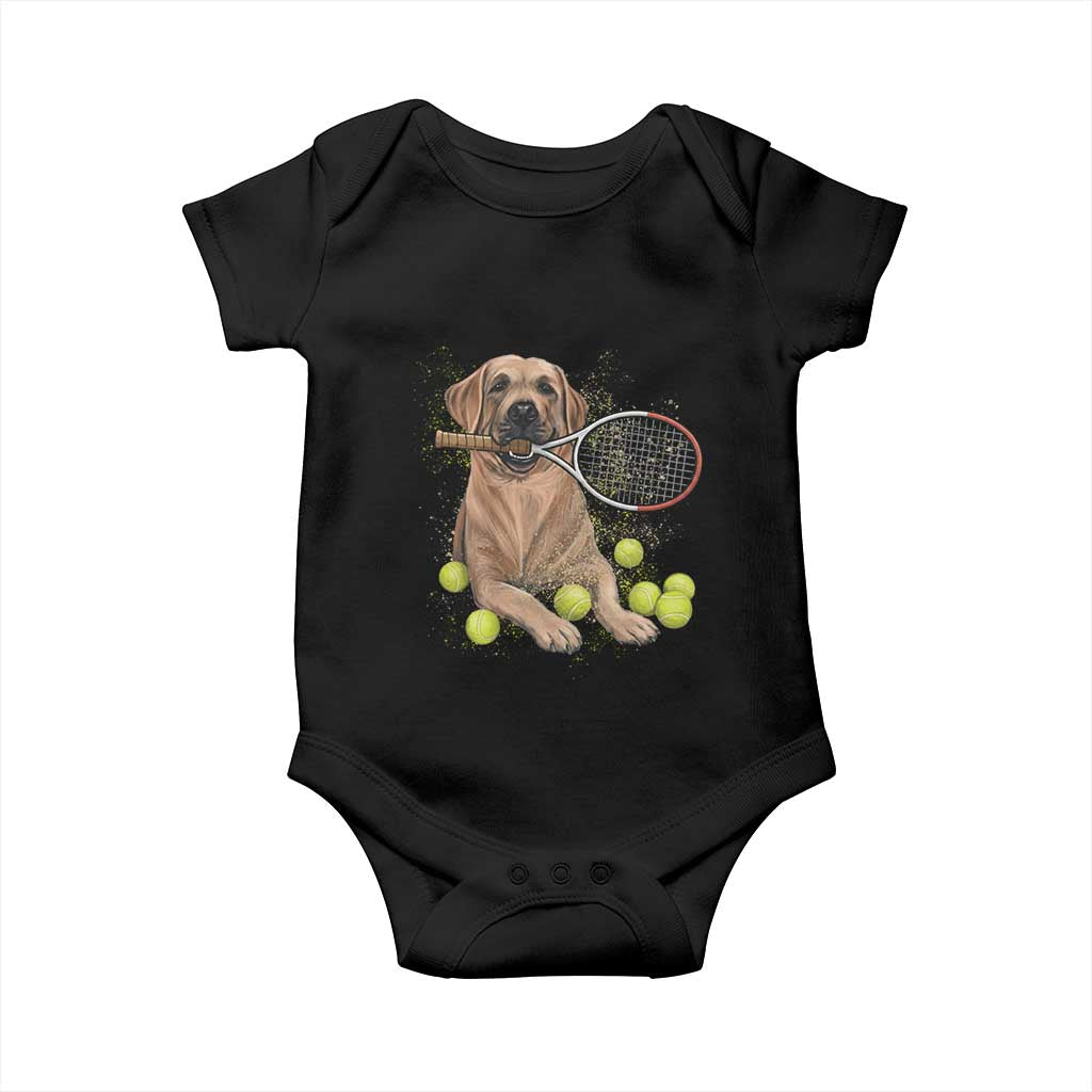 Funny Labrador Dog Playing Tennis Ball Baby Onesie Pet Lover Gift TS12 Black Print Your Wear