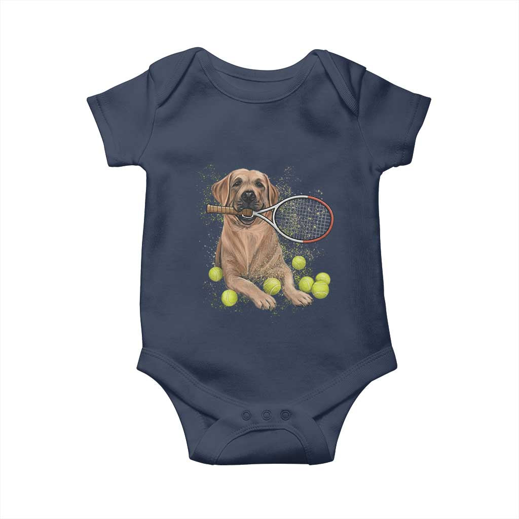 Funny Labrador Dog Playing Tennis Ball Baby Onesie Pet Lover Gift TS12 Navy Print Your Wear