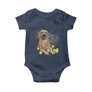 Funny Labrador Dog Playing Tennis Ball Baby Onesie Pet Lover Gift TS12 Navy Print Your Wear