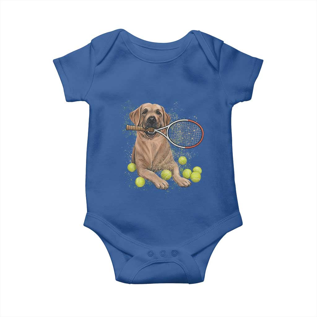 Funny Labrador Dog Playing Tennis Ball Baby Onesie Pet Lover Gift TS12 Royal Blue Print Your Wear