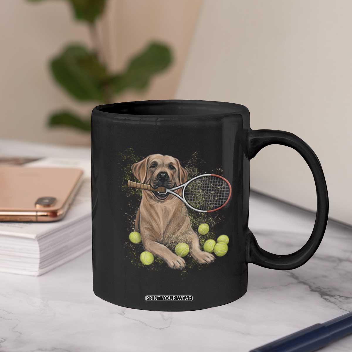Funny Labrador Dog Playing Tennis Ball Coffee Mug Pet Lover Gift TS12 Print Your Wear