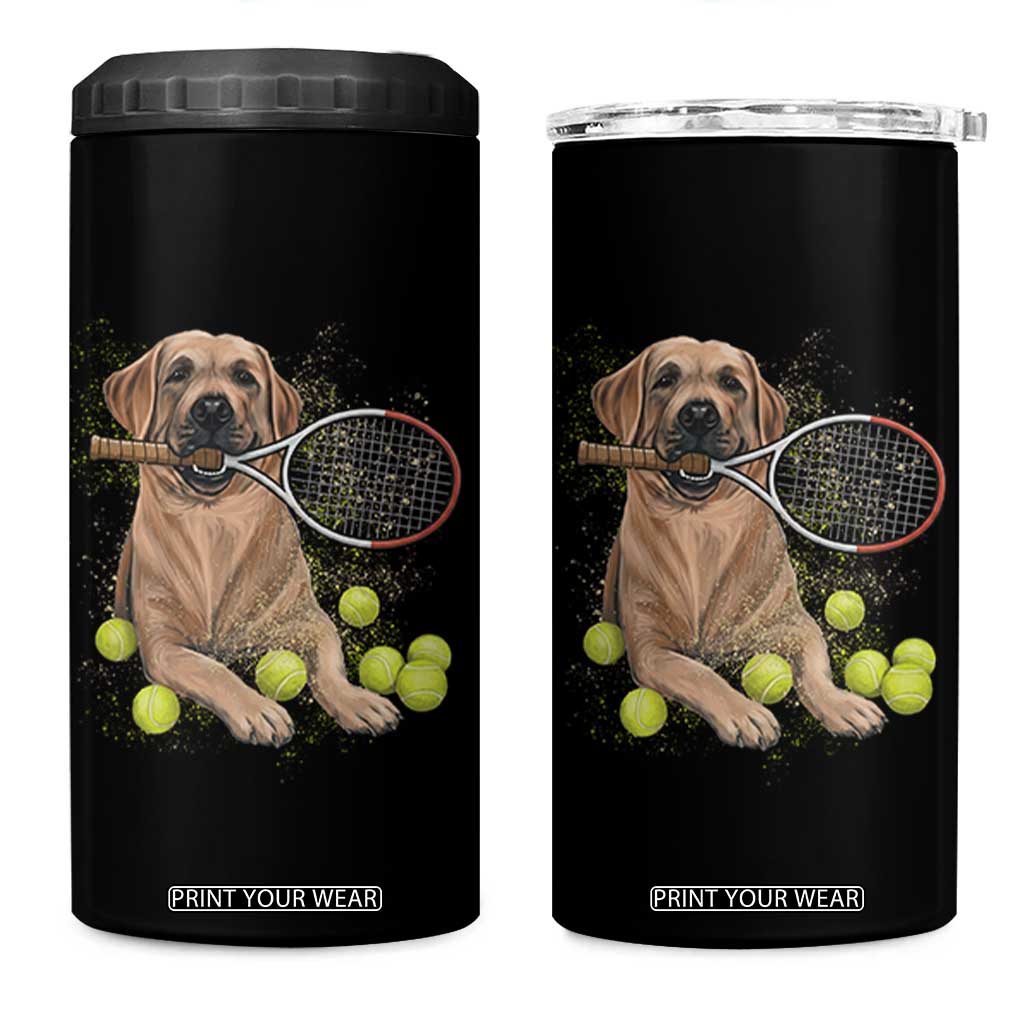 Funny Labrador Dog Playing Tennis Ball 4 in 1 Can Cooler Tumbler Pet Lover Gift TS12 One Size: 16 oz Black Print Your Wear