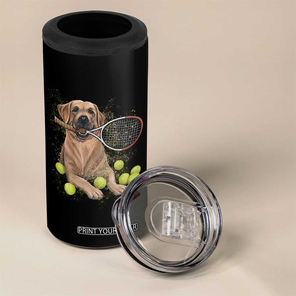Funny Labrador Dog Playing Tennis Ball 4 in 1 Can Cooler Tumbler Pet Lover Gift TS12 Print Your Wear