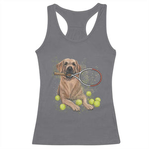 Funny Labrador Dog Playing Tennis Ball Racerback Tank Top Pet Lover Gift TS12 Charcoal Print Your Wear