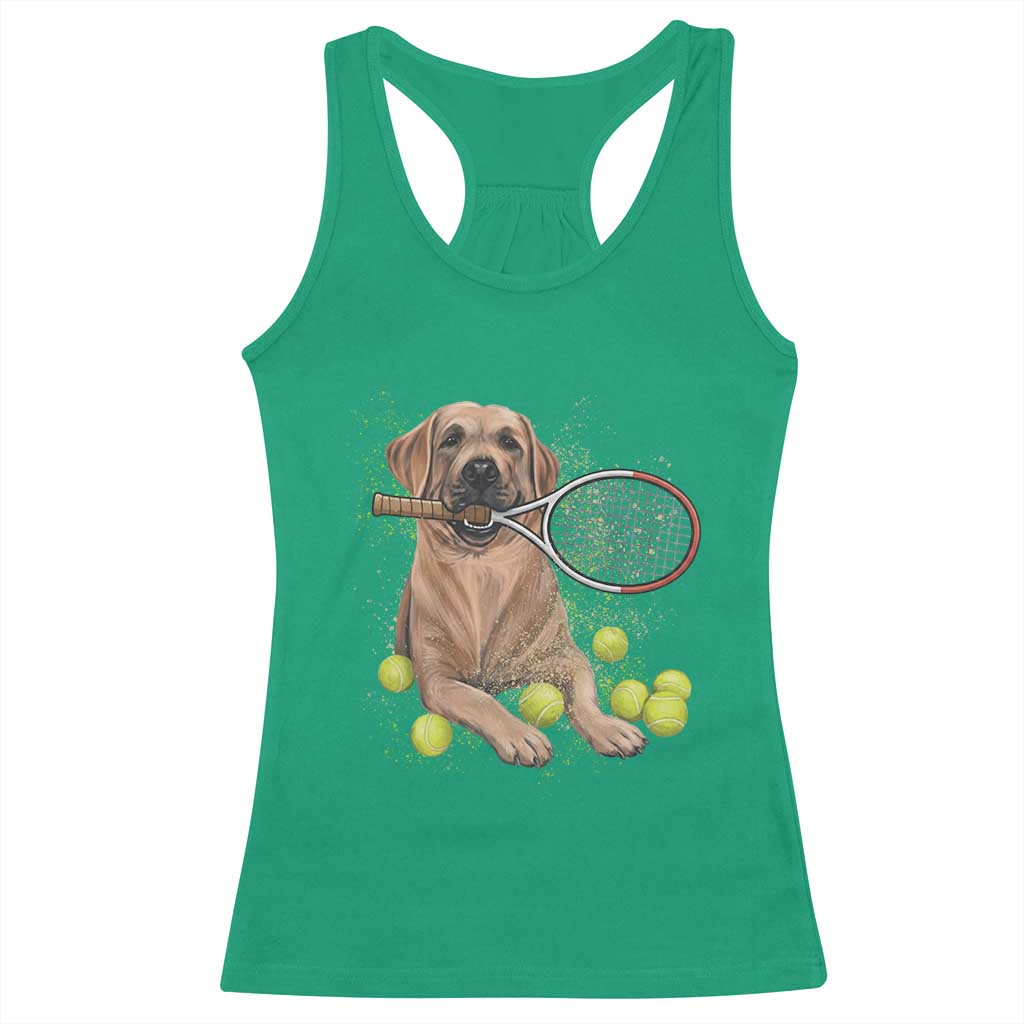 Funny Labrador Dog Playing Tennis Ball Racerback Tank Top Pet Lover Gift TS12 Irish Green Print Your Wear
