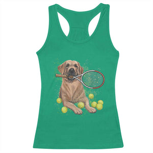 Funny Labrador Dog Playing Tennis Ball Racerback Tank Top Pet Lover Gift TS12 Irish Green Print Your Wear