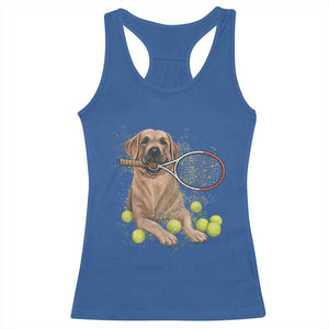 Funny Labrador Dog Playing Tennis Ball Racerback Tank Top Pet Lover Gift TS12 Royal Blue Print Your Wear