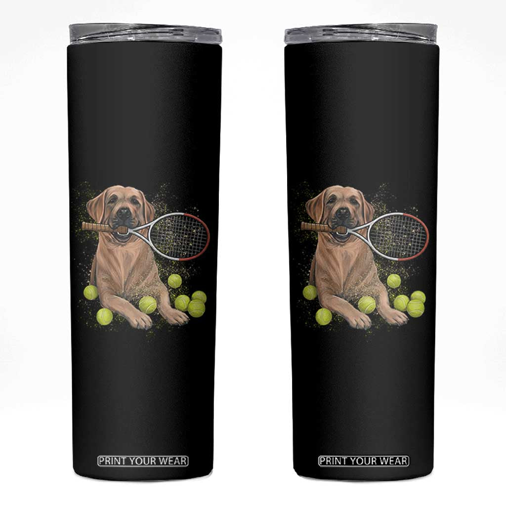 Funny Labrador Dog Playing Tennis Ball Skinny Tumbler Pet Lover Gift TS12 Black Print Your Wear