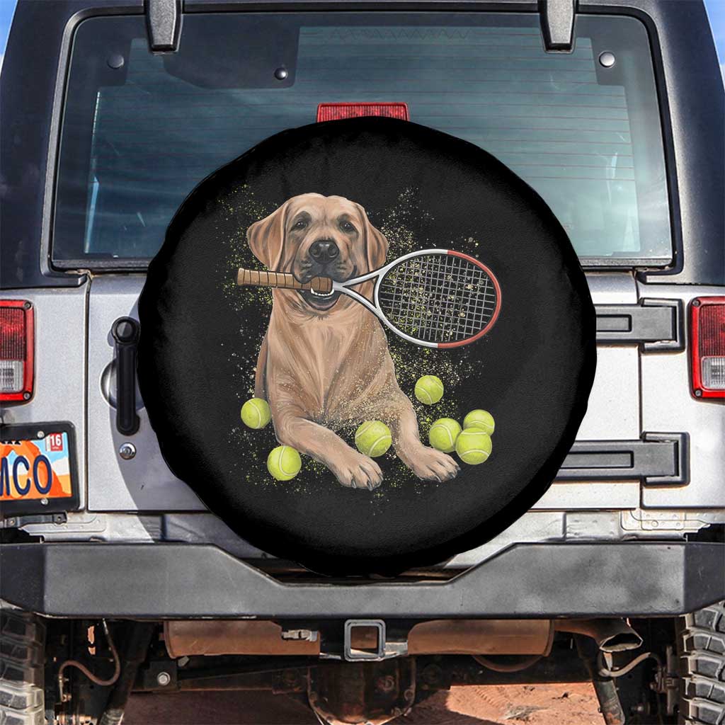 Funny Labrador Dog Playing Tennis Ball Spare Tire Cover Pet Lover Gift TS12 No hole Black Print Your Wear