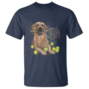 Funny Labrador Dog Playing Tennis Ball T Shirt Pet Lover Gift TS12 Navy Print Your Wear
