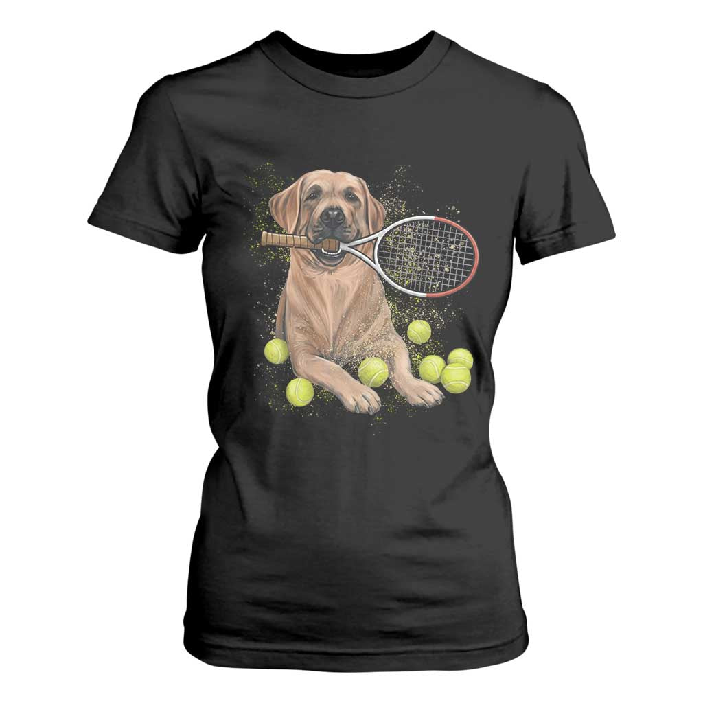 Funny Labrador Dog Playing Tennis Ball T Shirt For Women Pet Lover Gift TS12 Black Print Your Wear