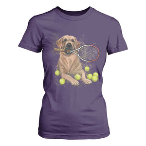 Funny Labrador Dog Playing Tennis Ball T Shirt For Women Pet Lover Gift TS12 Purple Print Your Wear