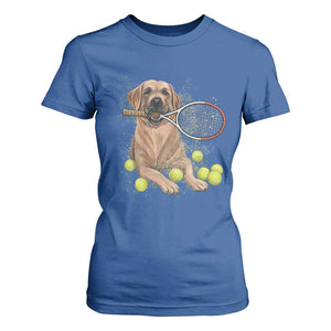 Funny Labrador Dog Playing Tennis Ball T Shirt For Women Pet Lover Gift TS12 Royal Blue Print Your Wear