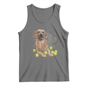 Funny Labrador Dog Playing Tennis Ball Tank Top Pet Lover Gift TS12 Black Heather Print Your Wear