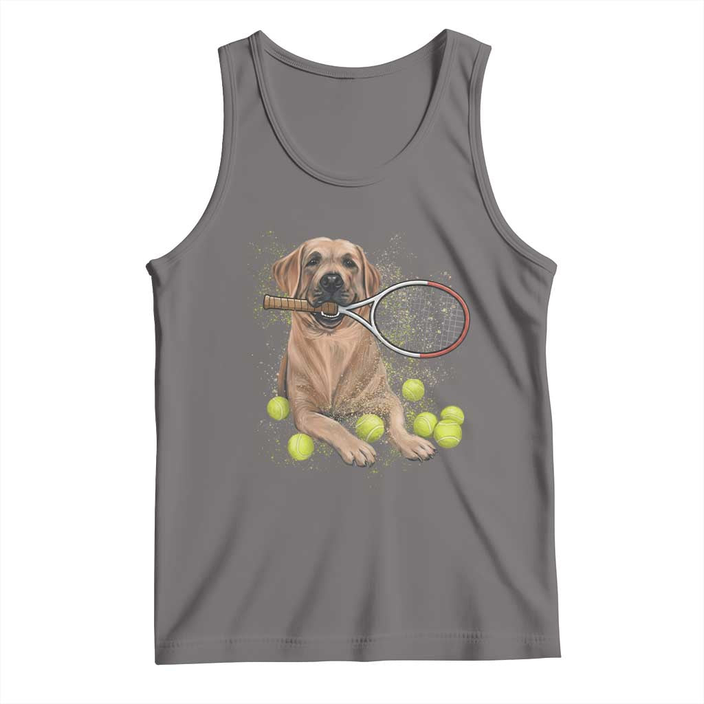 Funny Labrador Dog Playing Tennis Ball Tank Top Pet Lover Gift TS12 Deep Heather Print Your Wear