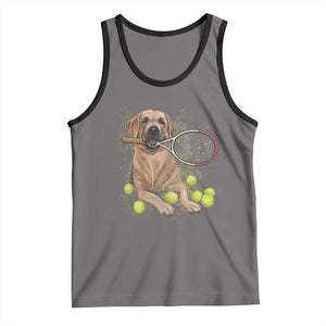 Funny Labrador Dog Playing Tennis Ball Tank Top Pet Lover Gift TS12 Deep Heather Black Print Your Wear